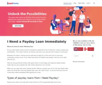 Ineedpayday.com(Emergency Cash Immediately Bad Credit Loans) Screenshot