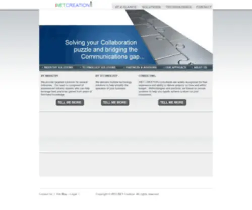 Inetcreation.com(Intranet Internet Extranet Portals Technology) Screenshot