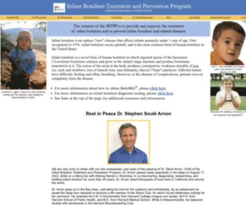 Infantbotulism.org(The Infant Botulism Treatment and Prevention Program) Screenshot
