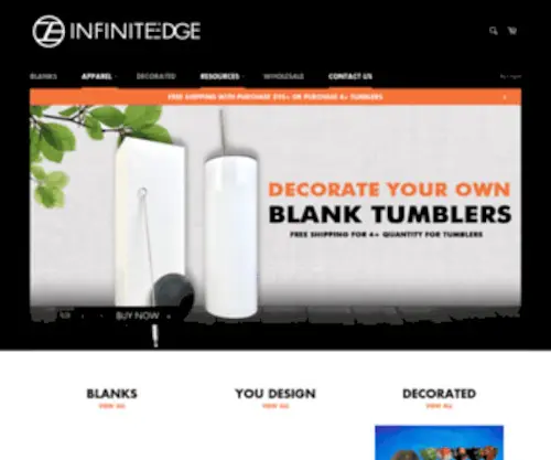 Infiniteedgecreations.com(Custom Merchandise & Promotional Items) Screenshot