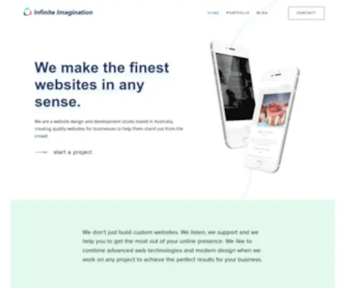 Infiniteimagination.com.au(Web design) Screenshot