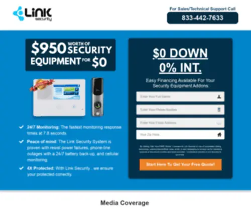 Infiniti-Security.com(Link Security Offer Free Quote) Screenshot