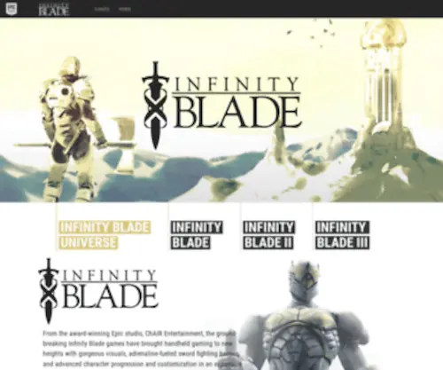 Infinityblade.com(Official Infinity Blade Website) Screenshot