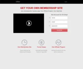 Infite.com(Easily Grow Your Own Membership Site) Screenshot