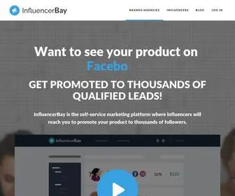 Influencerbay.com(Promote your product on YouTube) Screenshot