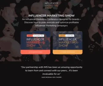 Influencermarketingshow.com(Influencer Marketing Conference) Screenshot