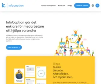 Infocaption.com(En plattform för att skapa och dela kunskap) Screenshot