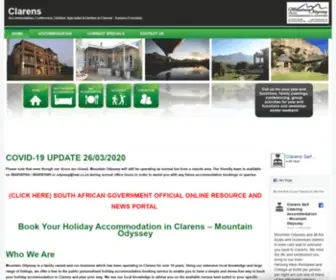 Infoclarens.com(Book Your Holiday Accommodation in Clarens) Screenshot