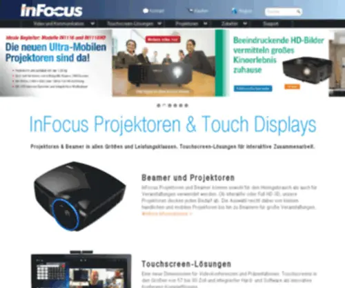 Infocus.de(Projektoren & interaktive Smartboards BigTouch und Mondopad) Screenshot