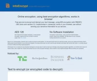 Infoencrypt.com(Online Encrypt/Decrypt your text messages) Screenshot