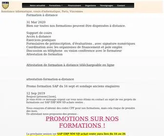 Infoformations.fr(Pages formations espace informatique de vincennes assistance informatique) Screenshot