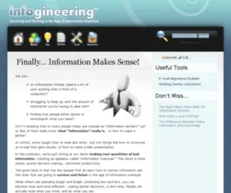 Infogineering.net(Surviving and Thriving in the Age of Information Overload) Screenshot
