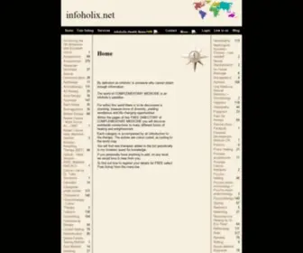 Infoholix.net(Complementary Alternative Medicine International Directory) Screenshot