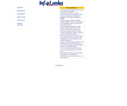Infolanka.com(Gateway to Sri Lanka) Screenshot