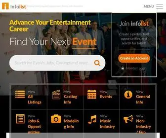 Infolist.com(Entertainment Industry Opportunities) Screenshot