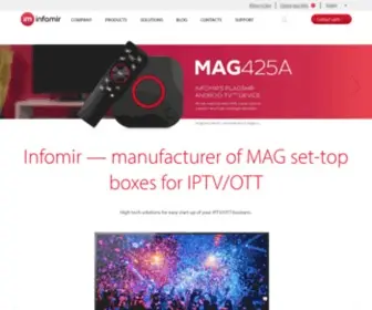 Infomir.eu(Infomir – MAG IPTV Set Top Boxes (STB)) Screenshot