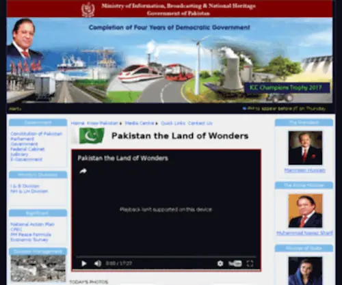 Infopak.gov.pk(Ministry of Information) Screenshot