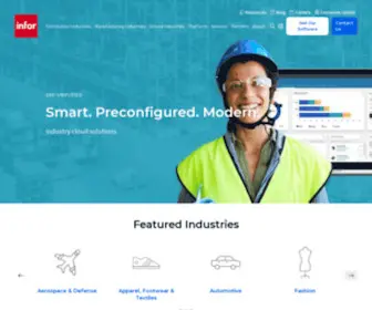 Infor.com(ERP simplified and preconfigured for your industry) Screenshot