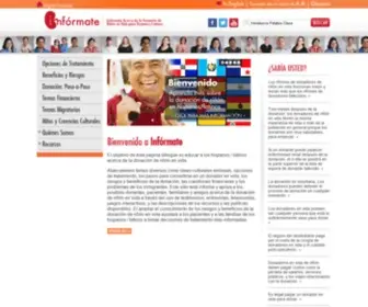 Informate.org(The mission of this bilingual website) Screenshot