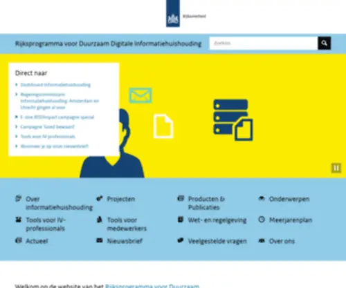 Informatiehuishouding.nl(Rijksprogramma voor duurzaam digitale informatiehuishouding) Screenshot