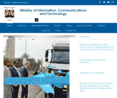 Information.go.ke(Ministry of Information Communications and Technology) Screenshot