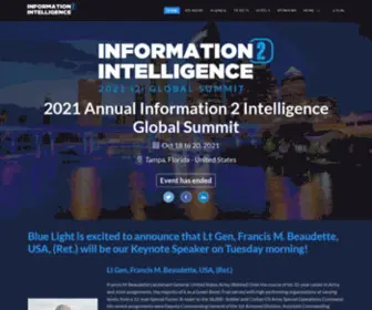 Information2Intelligencesummit.com(Information 2 Intelligence 2020) Screenshot