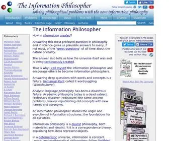 Informationphilosopher.com(Information Philosopher) Screenshot