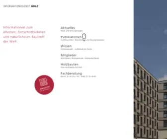 Informationsdienst-Holz.de(Willkommen beim INFORMATIONSDIENST HOLZ) Screenshot