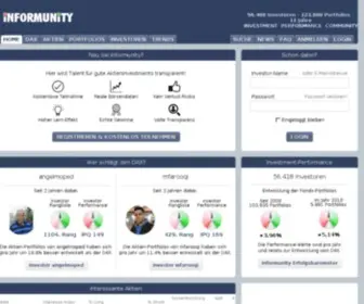 Informunity.de(Hier wird Talent für gute Aktieninvestments transparent) Screenshot