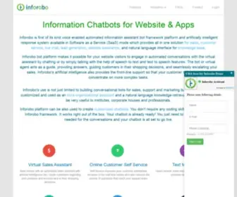 Inforobo.com(Voice Enabled Chatbots for Website) Screenshot