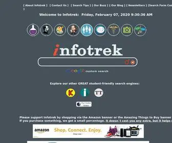 Infotrek.info(A Google alternative safe search engine for students offering information and reference sites) Screenshot