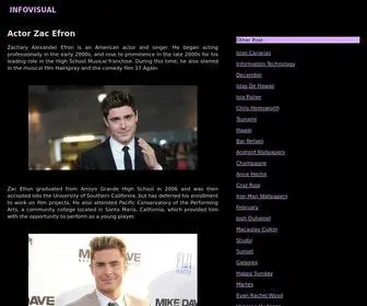 Infovisual.co(Actor Zac Efron) Screenshot