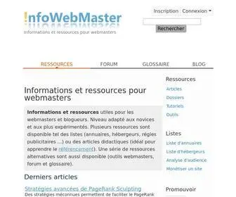 Infowebmaster.fr(Informations Ressources Webmasters débutant ou confirmés) Screenshot