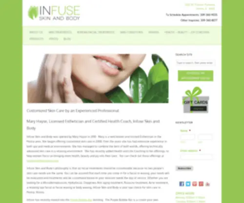 Infuseskinandbody.com(Infuse Skin and Body) Screenshot