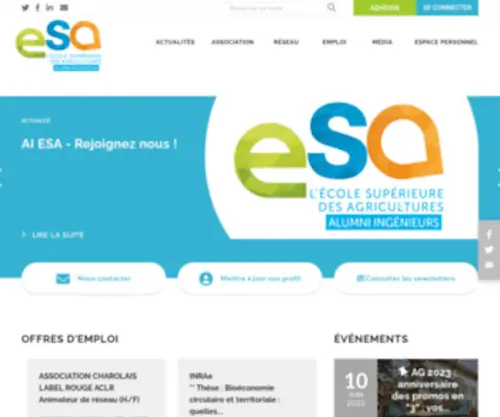 Ingenieursesa-Angers.org(Alumni des Alumni Ingénieurs de l'ESA) Screenshot