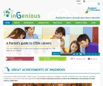 Ingenious-Science.eu(Shaping the future of maths and science education with inGenious) Screenshot