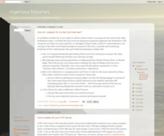 Ingeniousmalarkey.com(Ingenious Malarkey) Screenshot