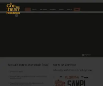 Ingodwetrustfoundation.com(Specialty License Plate Florida) Screenshot