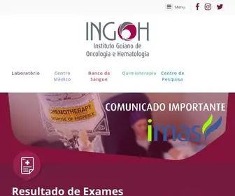 Ingoh.com.br(Instituto Goiano de Oncologia e Hematologia) Screenshot