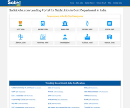 Ingovtjob.com(SabhiJobs.com Leading Portal for Sabhi Jobs Across India) Screenshot