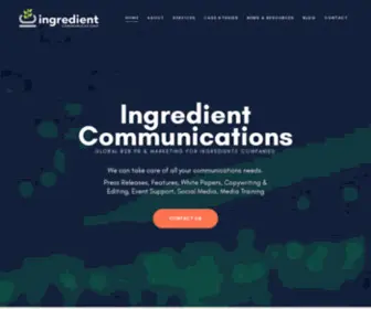 Ingredientcommunications.com(Food Ingredient PR) Screenshot