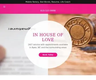 Inhouseoflove.com(Mobile Notary) Screenshot