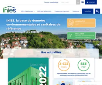 Inies.fr(Les données environnementales et sanitaires de référence pour le bâtiment) Screenshot
