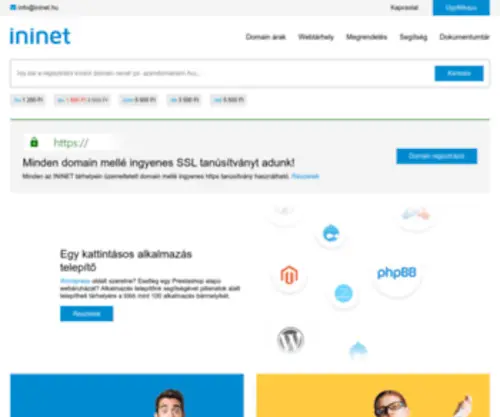 Ininet.hu(Domain regisztráció) Screenshot