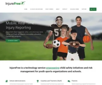 Injurefree.com(InjureFree documents student and athlete injuries in real) Screenshot