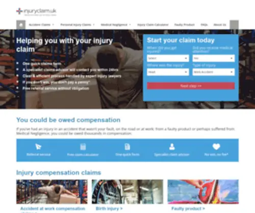 Injuryclaim.uk.com(Injury Compensation Claims) Screenshot