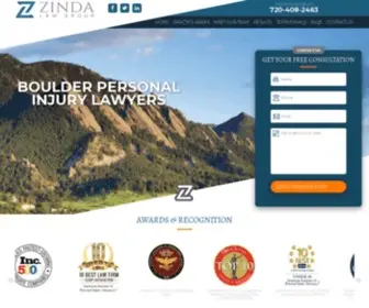 Injurylawyersboulder.com(Zinda Law Group) Screenshot