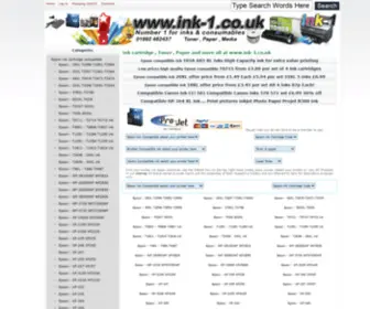 INK-1.co.uk(Ink cartridge toner Projet epson compatible IJ inks BB blue box canon brother hp dell advent kodak photo paper cd dvd psu computer consumables) Screenshot