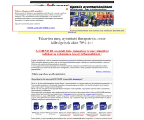INK-Mate.hu(Tintapatron, toner, utĂĄntĂśltĂŠs, az IMEXIS kft) Screenshot