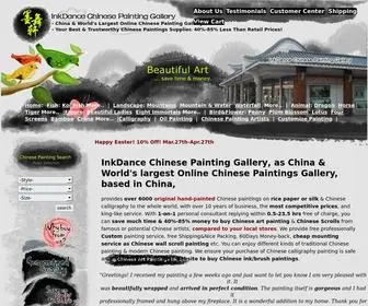 Inkdancechinesepaintings.com(Chinese Paintings at China Largest Online Chinese Painting Gallery) Screenshot